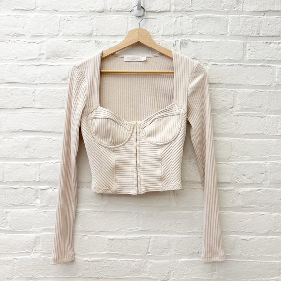 Jonathan‎ SimkhaiZoella Melange Bustier top in Ceramic Corset Ivory Medium